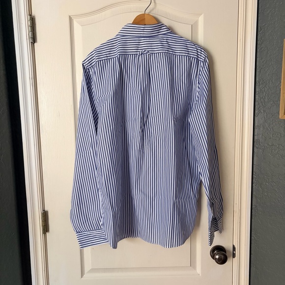 AYR women’s oversized blue and white striped button up, collar, cotton, XL - Picture 3 of 12